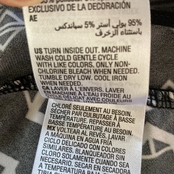 JM Collection Geo Print 3/4 Sleeve Scoop Neck Tunic Top Asymmetrical Sheer Hem - Picture 9 of 14